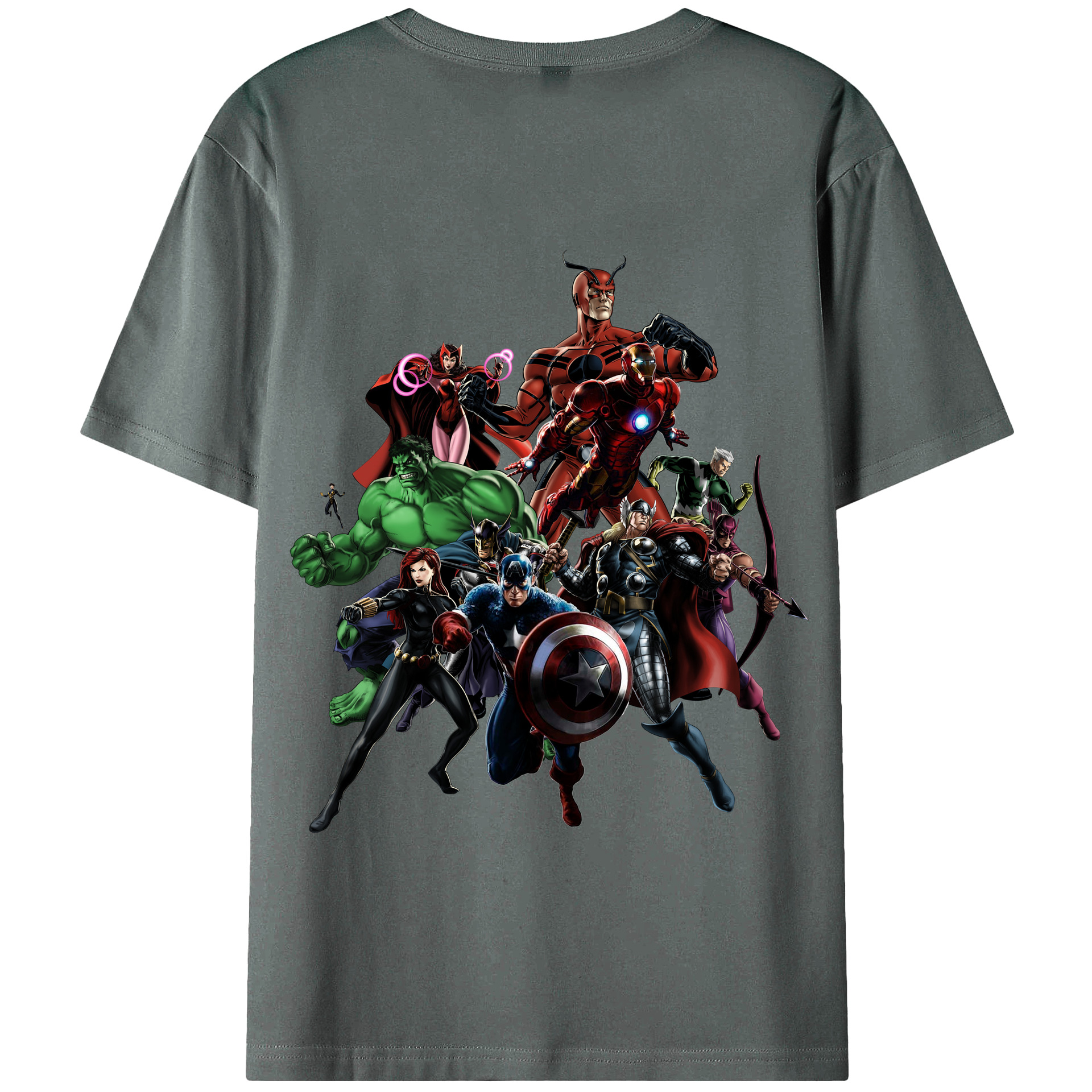 （画像用） アベンジャーズ The Avengers 綿100％半袖Tシャツ（背面プリント）